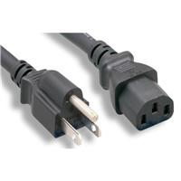 3.00' (914.4mm) Power Cord Black NEMA 5-15P To IEC 320-C13 SJT 3.00' (914.4mm) Power Cord Black NEMA 5-15P To IEC 320-C13 SJT