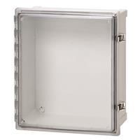 Enclosure Plastic, Polycarbonate Light Gray, Transparent Cover Cover Included, Hinged Door 15.110" L x 12.920" W (383.79mm x 328.17mm) X 7.720" (196.09mm) Enclosure Plastic, Polycarbonate Light Gray, Transparent Cover Cover Included, Hinged Door 15.110" L x 12.920" W (383.79mm x 328.17mm) X 7.720" (196.09mm)
