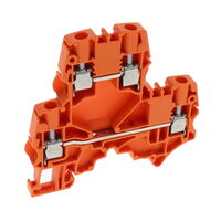 Terminal Block Connector 4 Position Feed Through Orange 10-24 AWG Terminal Block Connector 4 Position Feed Through Orange 10-24 AWG