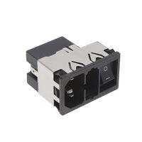 电源接入连接器 插座,公插片 - 模块 IEC 320-C14 面板安装,卡入式 电源接入连接器 插座,公插片 - 模块 IEC 320-C14 面板安装,卡入式