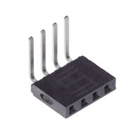 4 Position Receptacle Connector 0.100" (2.54mm) Through Hole, Right Angle Gold 4 Position Receptacle Connector 0.100" (2.54mm) Through Hole, Right Angle Gold