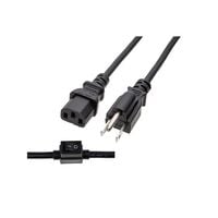 6.56' (2.00m) Power Cord Black NEMA 5-15P To IEC 320-C13 SVT 6.56' (2.00m) Power Cord Black NEMA 5-15P To IEC 320-C13 SVT