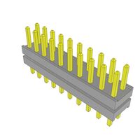 20 针位针座间隔柱连接器 0.079"(2.00mm) 镀金 通孔 20 针位针座间隔柱连接器 0.079"(2.00mm) 镀金 通孔