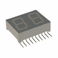 Display Modules - LED Character and Numeric Green 7-Segment 2 Character Common Anode 2.2V 10mA 0.748" H x 0.984" W x 0.315" D (19.00mm x 25.00mm x 8.00mm) 10-SIP Right Angle Display Modules - LED Character and Numeric Green 7-Segment 2 Character Common Anode 2.2V 10mA 0.748" H x 0.984" W x 0.315" D (19.00mm x 25.00mm x 8.00mm) 10-SIP Right Angle