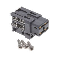 4 Connector Receptacle, Female Blade Sockets Board Edge, Through Hole, Right Angle Black Impact, Hold Down Right 4 Connector Receptacle, Female Blade Sockets Board Edge, Through Hole, Right Angle Black Impact, Hold Down Right