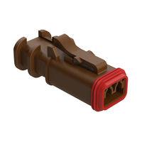 2 Rectangular Connectors - Housings Plug Brown 2 Rectangular Connectors - Housings Plug Brown