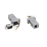 Adapterkontakt D-Sub, 9-pinners hann til Modulær, hunn-uttak, 6p6c (RJ12) Grå Adapterkontakt D-Sub, 9-pinners hann til Modulær, hunn-uttak, 6p6c (RJ12) Grå