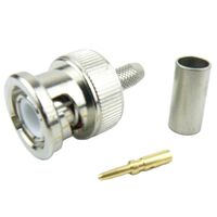 BNC Connector Plug, Male Pin 50 Ohms Free Hanging (In-Line) Solder BNC Connector Plug, Male Pin 50 Ohms Free Hanging (In-Line) Solder