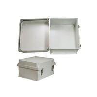 Enclosure Fiberglass/Polyester Light Gray Hinged Door 15.477" L x 13.475" W (393.12mm x 342.27mm) X 7.687" (195.25mm) Enclosure Fiberglass/Polyester Light Gray Hinged Door 15.477" L x 13.475" W (393.12mm x 342.27mm) X 7.687" (195.25mm)