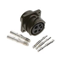 5 Position Circular Connector Receptacle, Female Sockets Crimp 5 Position Circular Connector Receptacle, Female Sockets Crimp