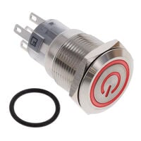 按鈕開關 SPDT 防破壞、發光 正面安裝式面板安裝 按鈕開關 SPDT 防破壞、發光 正面安裝式面板安裝