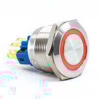 Druckschalter DPST-Schließer/Öffner Vandalismussicher, beleuchtet Panelmontage, Vorderseite Druckschalter DPST-Schließer/Öffner Vandalismussicher, beleuchtet Panelmontage, Vorderseite