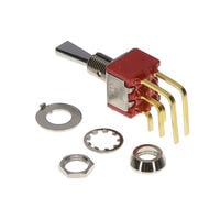 拨动开关 SP3T 面板安装,直角,垂直 拨动开关 SP3T 面板安装,直角,垂直