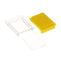 Rectangular Pushbutton Switch Cap Amber, Transparent Snap Fit Rectangular Pushbutton Switch Cap Amber, Transparent Snap Fit