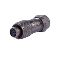 9 Position Circular Connector Plug, Female Sockets Solder Cup 9 Position Circular Connector Plug, Female Sockets Solder Cup