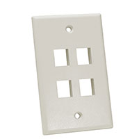 4 Port Faceplate Almond, Light Single Gang 4 Port Faceplate Almond, Light Single Gang