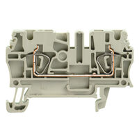 Terminal Block Connector 2 Position Feed Through Gray 12-30 AWG Terminal Block Connector 2 Position Feed Through Gray 12-30 AWG