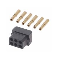 6 Position Rectangular Receptacle Connector Crimp Gold 22 AWG 6 Position Rectangular Receptacle Connector Crimp Gold 22 AWG