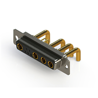 9 (5 + 4 Power) Position D-Sub, Combo Receptacle, Female Sockets Connector 9 (5 + 4 Power) Position D-Sub, Combo Receptacle, Female Sockets Connector