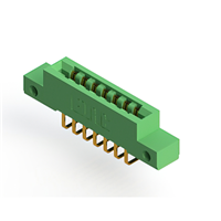 7 Position Female Connector Non Specified - Single Edge Gold 0.156" (3.96mm) Green 7 Position Female Connector Non Specified - Single Edge Gold 0.156" (3.96mm) Green