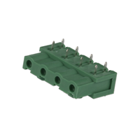 4 Position Terminal Block Header, Female Sockets 0.300" (7.62mm) 90°, Right Angle Through Hole 4 Position Terminal Block Header, Female Sockets 0.300" (7.62mm) 90°, Right Angle Through Hole