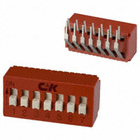 Dip Switch SPST 7 Position Through Hole, Right Angle Slide (Standard) Actuator 100mA 5VDC Dip Switch SPST 7 Position Through Hole, Right Angle Slide (Standard) Actuator 100mA 5VDC