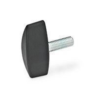 2 Arm Knob 1/4"-20 Shaft with No Indicator Plastic Black 2 Arm Knob 1/4"-20 Shaft with No Indicator Plastic Black