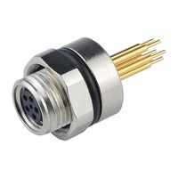 5 Position Circular Connector Receptacle, Female Sockets Wire Leads 5 Position Circular Connector Receptacle, Female Sockets Wire Leads