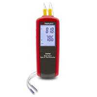 Portátil -346 a 2501°F (-210 a 1372°C) Termopar Termômetro LCD C°/F° Desligamento automático, mín./máx./méd., retenção, T1/T2/T1-T2 Portátil -346 a 2501°F (-210 a 1372°C) Termopar Termômetro LCD C°/F° Desligamento automático, mín./máx./méd., retenção, T1/T2/T1-T2