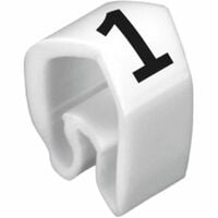 Kabelmarkør, Glider på 0,13" B x 0,12" L (3,4mm x 3,0mm) Hvid, Sort Polyvinylklorid (PVC) Kabelmarkør, Glider på 0,13" B x 0,12" L (3,4mm x 3,0mm) Hvid, Sort Polyvinylklorid (PVC)