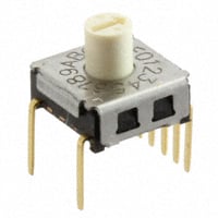 DIP 开关 十六进制 16 位置 通孔 带轴的旋转 触动器 25mA 24VDC DIP 开关 十六进制 16 位置 通孔 带轴的旋转 触动器 25mA 24VDC