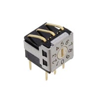 Dip Switch BCD 10 Position Through Hole, Right Angle Rotary for Tool Actuator 25mA 24VDC Dip Switch BCD 10 Position Through Hole, Right Angle Rotary for Tool Actuator 25mA 24VDC