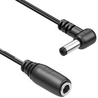 Cable Assembly 1.7mm ID, 4.75mm OD Jack to Plug, Right Angle Flat 6.0' (1.83m) Cable Assembly 1.7mm ID, 4.75mm OD Jack to Plug, Right Angle Flat 6.0' (1.83m)