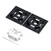 Quad Opening - Paired Strip Cable Tie Holder White Adhesive, Screw, #6 (M3) Quad Opening - Paired Strip Cable Tie Holder White Adhesive, Screw, #6 (M3)