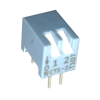 Dip Switch SPST 2 Position Through Hole, Right Angle Piano Actuator 50mA 24VDC Dip Switch SPST 2 Position Through Hole, Right Angle Piano Actuator 50mA 24VDC
