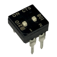 Dip Switch SPST 2 Position Through Hole Slide (Standard) Actuator 100mA 20VDC Dip Switch SPST 2 Position Through Hole Slide (Standard) Actuator 100mA 20VDC