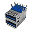 CONN RCPT USB3.0 TYPEA STACK R/A
