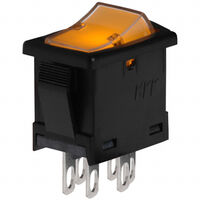 Wippschalter DPST 9A (AC) 125 V Panelmontage, einrastend