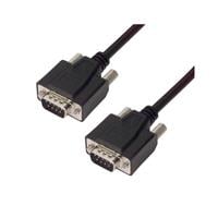 D-Sub Cable Assembly DB9 Black, Individual (Round) 15.00' (4.57m) Plug, Male Pins to Plug, Male Pins Shielded