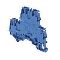 Terminal Block Connector 4 Position Feed Through Blue 10-24 AWG
