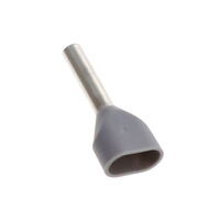 Gray Wire Ferrule Connector DIN Two x 18 AWG (0.75mm²) Two Wire