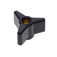 3 轉臂 旋鈕 5/16"-18 軸搭配 無指示器 苯酚 黑色