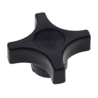 4 轉臂 旋鈕 3/8"-16 軸搭配 無指示器 聚丙烯 黑色