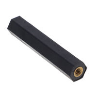 六角形隔離柱 螺紋型 M3 尼龍、黃銅嵌件 1.772" (45.00mm) 黑色