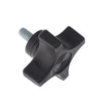 4 Arm Knob 1/4"-20 Shaft with No Indicator Nylon Black