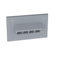 4 Port Faceplate Gray Single Gang
