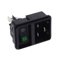 电源接入连接器 插座，公插片 - 模块 IEC 320-C20 面板安装，卡入式