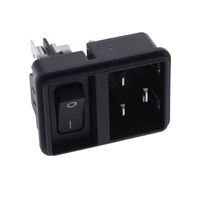 电源接入连接器 插座，公插片 - 模块 IEC 320-C20 面板安装，卡入式