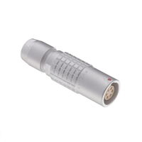 6 Position Circular Connector Receptacle, Female Sockets Solder Cup