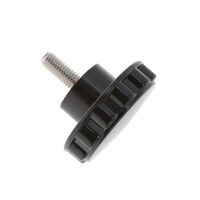 槽型 旋鈕 3/8"-16 軸搭配 無指示器 苯酚 黑色